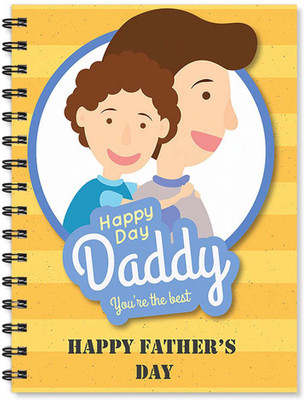 

100yellow A5 Notebook(Notebook | Happy Father’s day Printed Notebook | Designer Wire Bound Ruled Paper Sheets Personal and Office Stationary Notebooks Diary-A5 Size By 100yellow- Ideal Gift For Father/uncle, Multicolor)