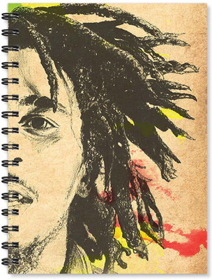100yellow A5 Notebook(Notebook | Bob Marley Printed Notebook | Designer Wire Bound Ruled Paper Sheets Personal And Office Stationary Notebooks Diary (Brown), Multicolor)