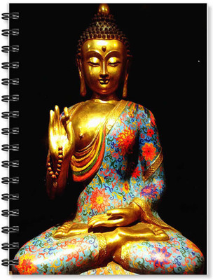 100yellow Notebook | Buddha Printed Wire Bound Spiral Notebook/Designer Covers Combined With Ruled Sheets Notebook/ Office Stationery/School Supplies/Diary (Black) A5 Notebook Ruled 170 Pages(Multicolor)