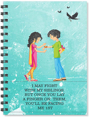 

100yellow A5 Notebook(Notebook | happy Rakshabandhan Printed Notebook | Designer Wire Bound Ruled Paper Sheets Personal & Office Stationary Notebooks Diary by 100yellow- Ideal Gift For Brother/Sister, Multicolor)