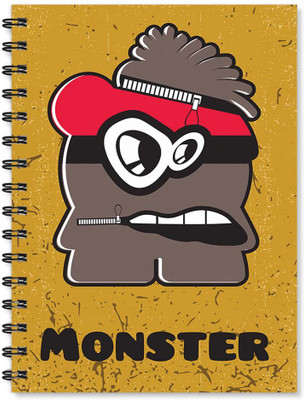 

100yellow A5 Notebook(Notebook | Monster Printed Notebook | Funny Quotes Printed | Designer Wire Bound Ruled Paper Sheets Personal And Office Stationary Notebooks Diary, Multicolor)