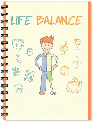

100yellow A5 Notebook(Notebook | Life Balance Printed Notebook | Motivational Quotes Printed | Designer Wire Bound Ruled Paper Sheets Personal And Office Stationary Notebooks Diary (A5 Size), Multicolor)