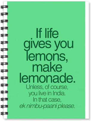 

100yellow A5 Notebook(Notebook | If Life Gives You Lemon Printed Notebook | Motivational Quotes Printed | Designer Wire Bound Ruled Paper Sheets Personal And Office Stationary Notebooks Diary (A5 Size), Multicolor)