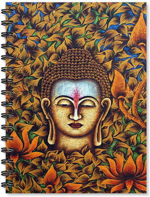 

100yellow A5 Notebook(Notebook | Buddha Printed Wire Bound Spiral Notebook/Designer Covers Combined With Ruled Sheets Notebook/ Office Stationery/School Supplies /Diary, Multicolor)
