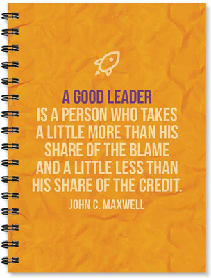 

100yellow A5 Notebook(Notebook | A Good Leader Printed Notebook | Motivational Quotes Printed | Funny Printed Notebook | Designer Wire Bound Ruled Paper Sheets Personal And Office Stationary Notebooks Diary (A5 Size), Multicolor)