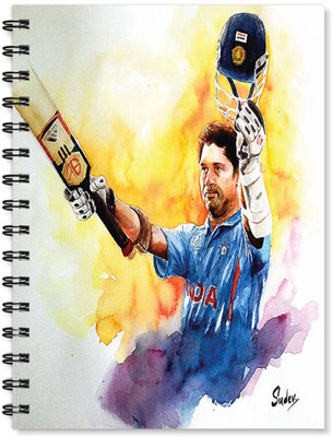 

100yellow A5 Notebook(Notebook | Cricketer Printed Notebook | Designer Wire Bound Ruled Paper Sheets Personal And Office Stationary Notebooks Diary, Multicolor)