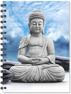 100yellow Notebook | Buddha Printed Wire Bound Spiral Notebook/Designer Covers Combined With Ruled Sheets Notebook/ Office Stationery/School Supplies/Diary (White) A5 Notebook Ruled 170 Pages(Multicolor)