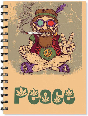 

100yellow A5 Notebook(Notebook | Peace Printed Notebook | Funny Quotes Printed | Designer Wire Bound Ruled Paper Sheets Personal And Office Stationary Notebooks Diary, Multicolor)