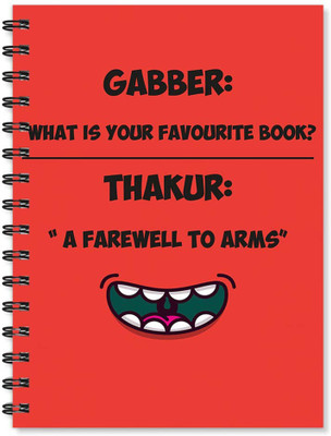 

100yellow A5 Notebook(Notebook | Gabber Printed Notebook | Funny Quotes Printed | Designer Wire Bound Ruled Paper Sheets Personal And Office Stationary Notebooks Diary (Red), Multicolor)