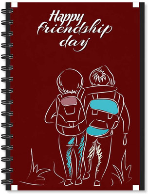 

100yellow A5 Notebook(Notebook | Happy Friendship day Quotes Printed | Designer Wire Bound Ruled Paper Sheets Personal And Office Stationary Notebooks Diary-A5 Size- Ideal Gift For Friend(Maroon), Multicolor)