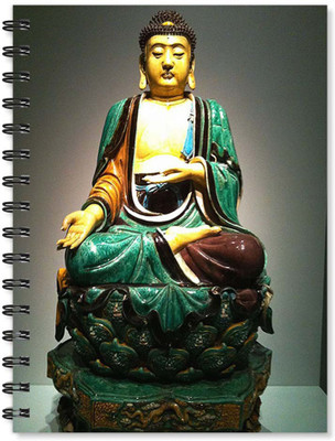 

100yellow A5 Notebook(Notebook | Buddha Printed Wire Bound Spiral Notebook/Designer Covers Combined With Ruled Sheets Notebook/ Office Stationery/School Supplies/Diary (Green), Multicolor)