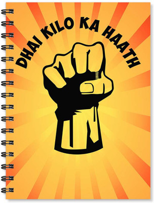 

100yellow A5 Notebook(Notebook | Dhai Kilo Ka Hath Printed Notebook | Funny Quotes Printed | Designer Wire Bound Ruled Paper Sheets Personal And Office Stationary Notebooks Diary, Multicolor)