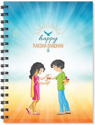 

100yellow A5 Notebook(Notebook | Happy Rakshabandhan Printed Notebook | Designer Wire Bound Ruled Paper Sheets Personal And Office Stationary Notebooks Diary - Ideal Gift For Brother/Sister, Multicolor)