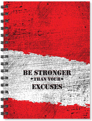 

100yellow A5 Notebook(Notebook | Be Stronger Than Your Excuse Printed Notebook | Designer Wire Bound Ruled Paper Sheets Personal And Office Stationary Notebooks Diary, Multicolor)