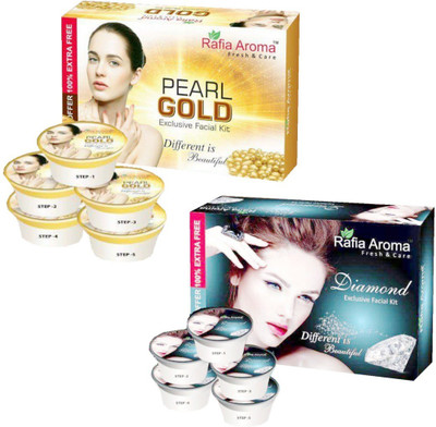 

rafia aroma Pearl Gold Diamond Exclusive Facial Kit 660 g(Set of 2)