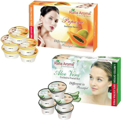 

rafia aroma Papaya Aloe Vera Exclusive Facial Kit 660 g(Set of 2)