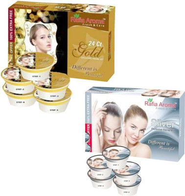 

rafia aroma 24Ct Gold Silver Exclusive Facial Kit 660 g(Set of 2)