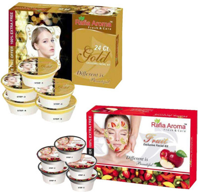 

rafia aroma 24Ct Gold Mix Fruit Exclusive Facial Kit 660 g(Set of 2)