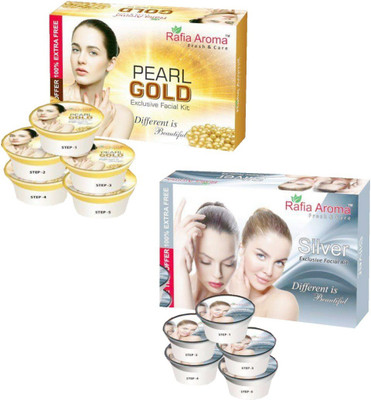 

rafia aroma Pearl Gold Silver Exclusive Facial Kit 660 g(Set of 2)
