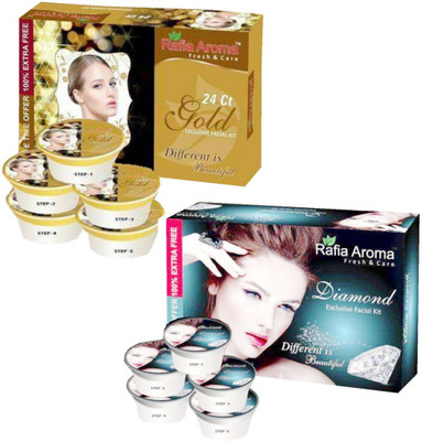 

rafia aroma 24Ct Gold Diamond Exclusive Facial Kit 660 g(Set of 2)