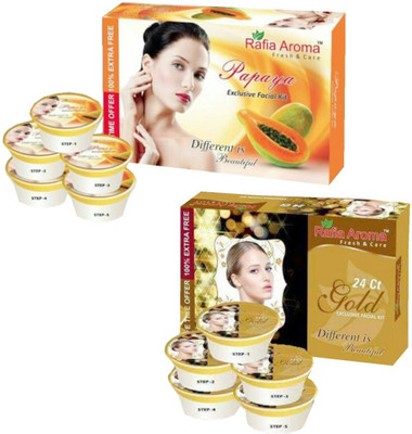 

rafia aroma Papaya 24Ct Gold Exclusive Facial Kit 660 g(Set of 2)