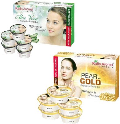 

rafia aroma Aloe Vera Pearl Gold Exclusive Facial Kit 660 g(Set of 2)