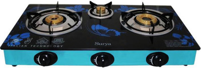 

Surya Luxury Premium Steel Manual Gas Stove(3 Burners)