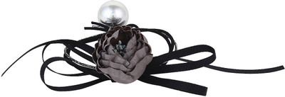 

FAYON Fashion Statement Grey Flower Silver Ball Rubber Band(Grey)