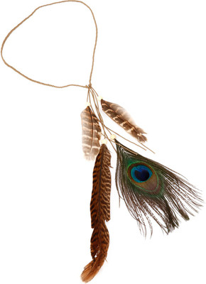 

Bijou Vertex Natural Feather Hippie Hair Band(Brown)