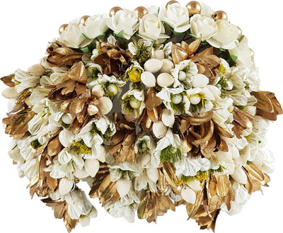 Kabello Bridal Wedding Hair Gajra (Veni) For Brides Wedding Hair Accessories Bun(White)
