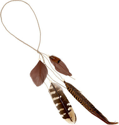 

Bijou Vertex Natural & Brown Dyed Feather Boho Hair Band(Brown)