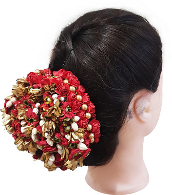 

Majik Wedding Rose Flowers Accessories For Bun Making Gajra Bun Clip(Multicolor)