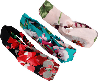 

Bijou Vertex Floral Printed Pack of 3 Hair Bandos Head Band(Multicolor)