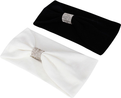 

Bijou Vertex Plain Jersey With Crystal Pack of 2 Head Band(Multicolor)