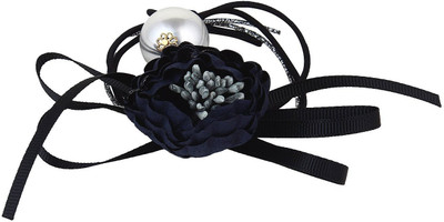 

FAYON Chic Stylish Blue Flower Silver Ball Rubber Band(Blue)