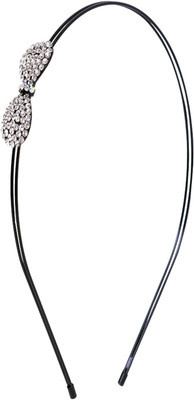 

Bijou Vertex Midnight Black Bow Embellsihed Hair Band(Black)