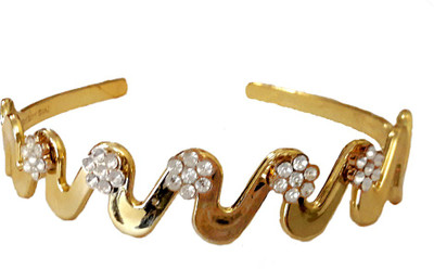 

Rapidsflow Hair Bands For Girls With White Stones Hair Band(Gold)