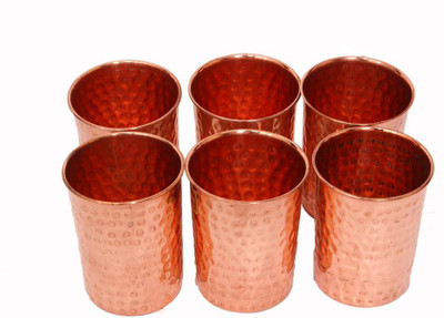 

Healthy Copper By CCC Tumbler Copper Mug(330 ml, Pack of 6), Gold