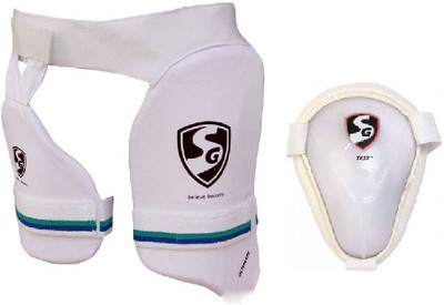 

SG Combo of Two, one 'combo ultimate' Thigh pad and one 'Test' Abdominal Pad (Color On Availability)- Cricket Kit