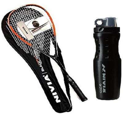 

Nivia Combo of Two, one 'Black Thorn' Squash Racquet and one G-2020 Sipper (Color On Availability)- Squash Kit