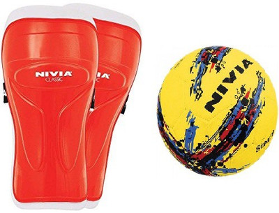 Nivia Combo of Two, one Pair of 'Classic' Shin Guard (Color On Availability) and one 'Strom' Football- Football Kit available at flipkart for Rs.700