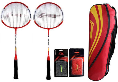 

Li-Ning Combo of Three , Two 'Smash XP 709' Badminton Racquet , one Pair of Wrist band and one Double Belt 2-in-1 Thermal Racquet Kitbag (Color on availability) - Badminton Kit
