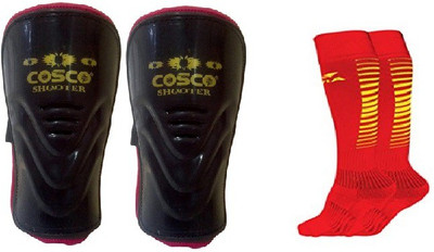 

Cosco Combo of two, one Pair of 'Shooter' Shin Guard and one Pair of 'Encounter' Socks (Color On Availability) Football Kit