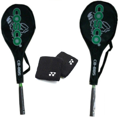 

Cosco Combo of Three, Two 'Cb 885' Badminton Racquet and One Pair of Wrist band (Color On Availability)- Badminton Kit
