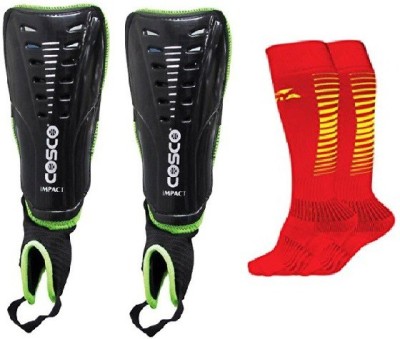 

Cosco Combo of two, one Pair of 'Impact' Shin Guard and one Pair of 'Encounter' Socks (Color On Availability) Football Kit