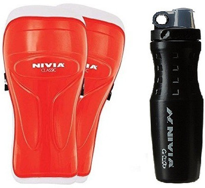 Nivia Combo of Two, one Pair of 'Classic' Shin Guard (Color On Availability) and one G 2020 Sipper- Football Kit available at flipkart for Rs.335