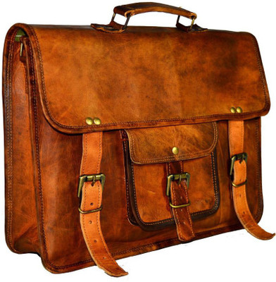 

iHandikart 15 inch Expandable Laptop Messenger Bag(Brown)