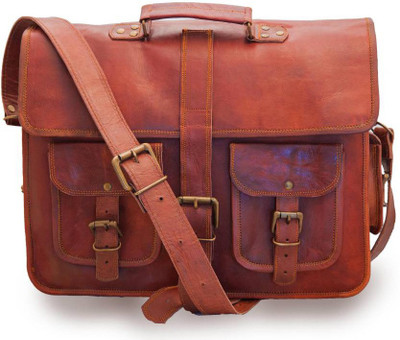 

iHandikart 15 inch Expandable Laptop Messenger Bag(Brown)