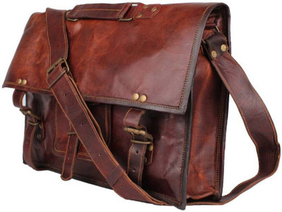 

iHandikart 15 inch Expandable Laptop Messenger Bag(Brown)