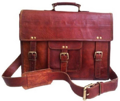 

iHandikart 15 inch Expandable Laptop Messenger Bag(Brown)